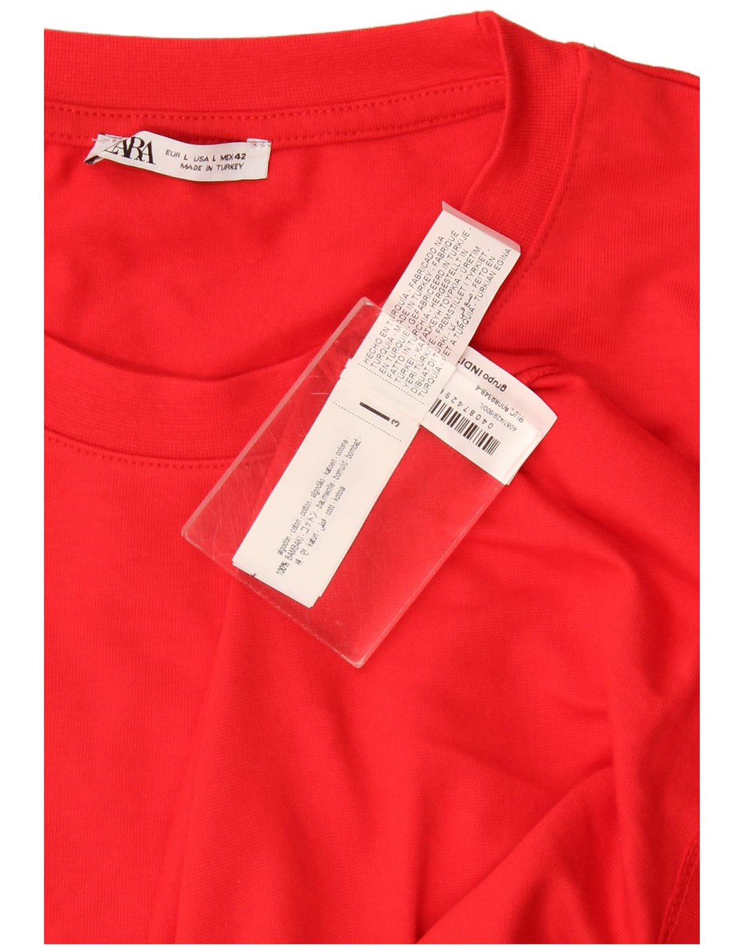 Мужская футболка Zara, большой красный хлопок