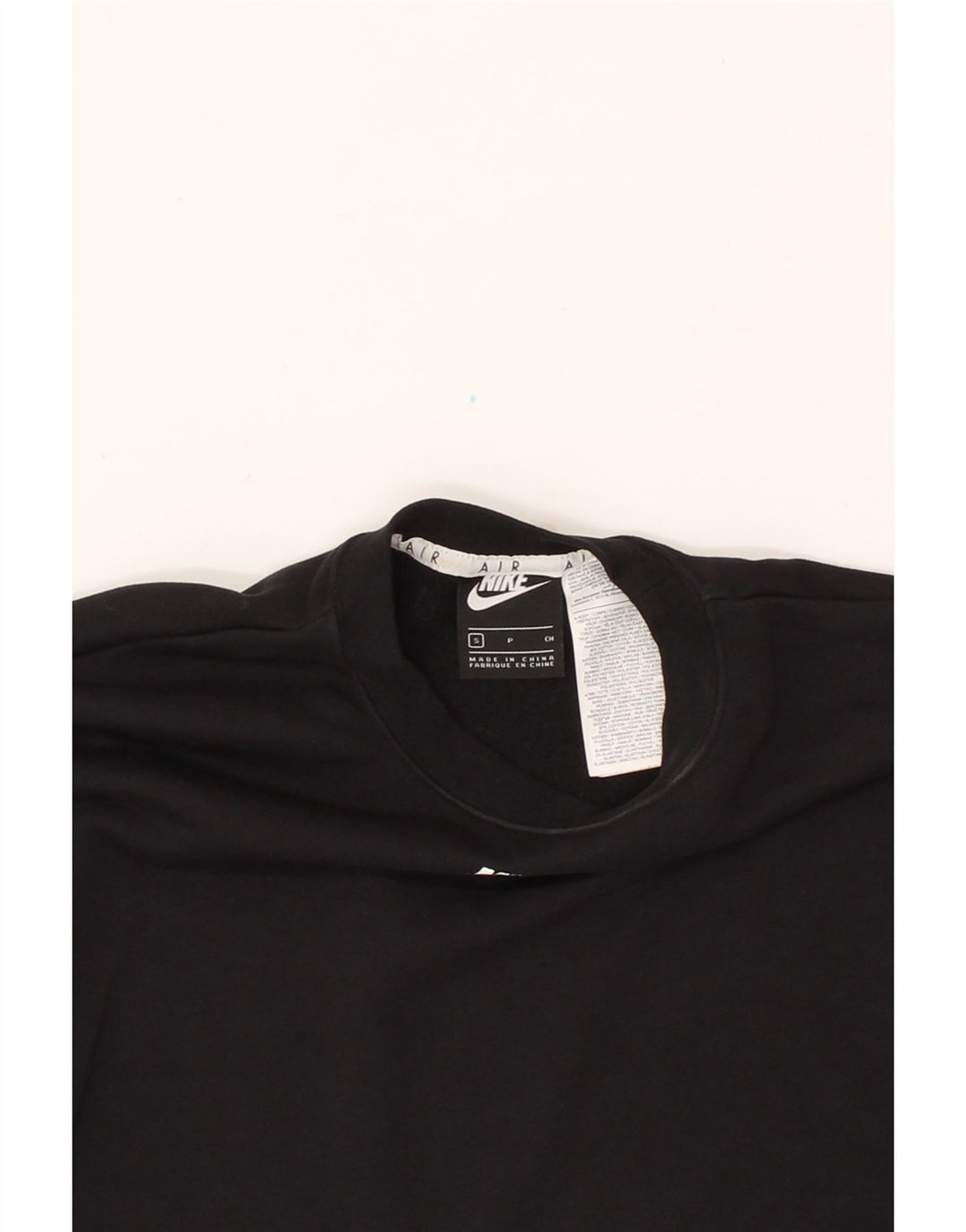 NIKE Womens Crop Sweatshirt Jumper UK 10 Small Black Cotton Vintage Nike and Second-Hand Nike from Messina Hembry 