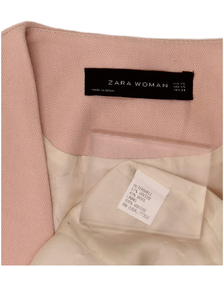 Женский открытый пиджак Zara UK 6 XS, розовый вискоза