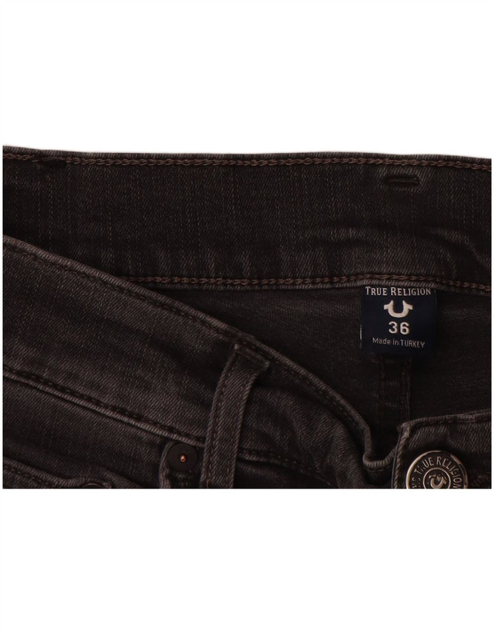 Мужские потертые узкие джинсы True Religion W36 L34, серый хлопок