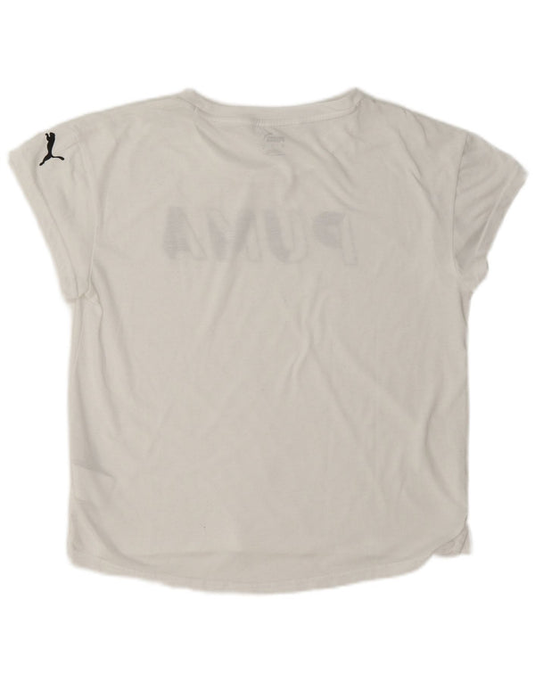 Женская футболка с рисунком Puma Top UK 10, маленькая, белый полиэстер