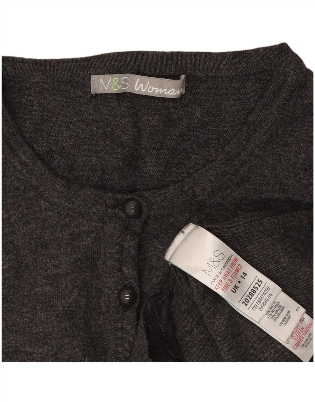 Женский укороченный кардиган Marks & Spencer UK 14, средний серый вискоза