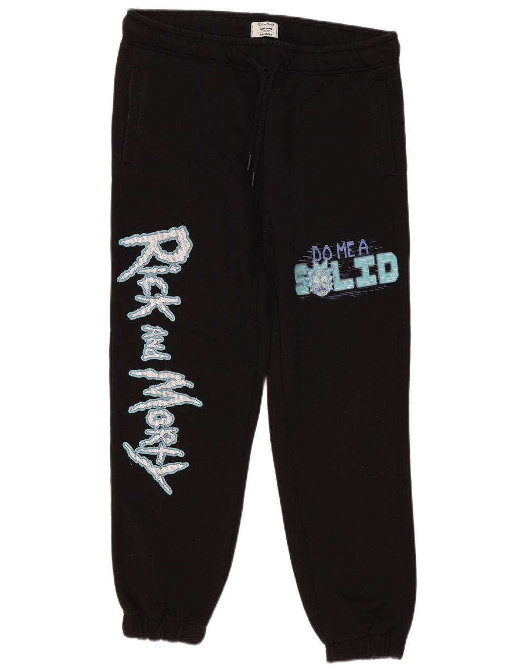 Мужские спортивные брюки Pull & Bear Rick and Morty, черные джоггеры среднего размера