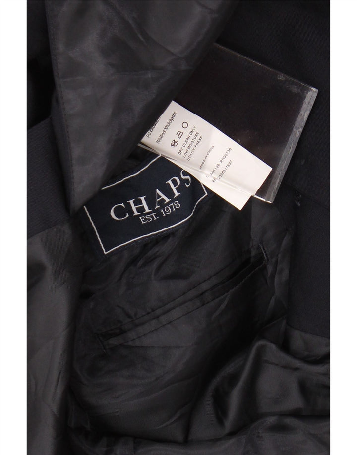 Мужской удлиненный пиджак Chaps на 2 пуговицах, Великобритания 38, средний темно-синий, шерстяной