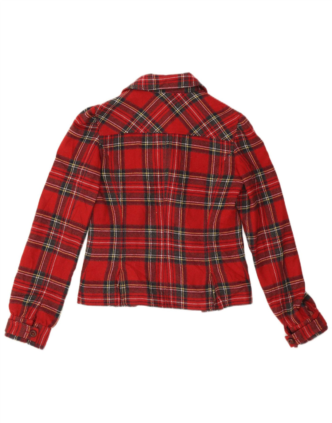 Женский пиджак на 4 пуговицах SISLEY IT 42, средний красный в клетку, акрил