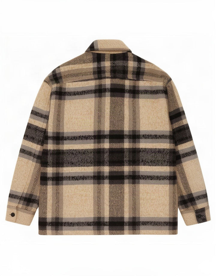 Мужская куртка Zara UK 40, большая бежевая клетка, полиэстер