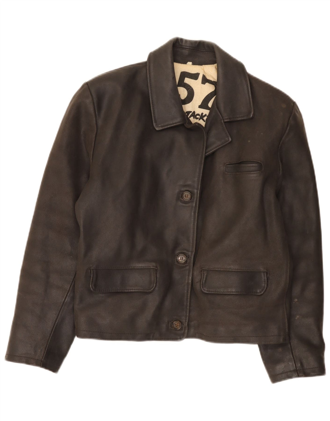 Legendary Jacket 1957 Женская кожаная куртка UK 16, большая коричневая