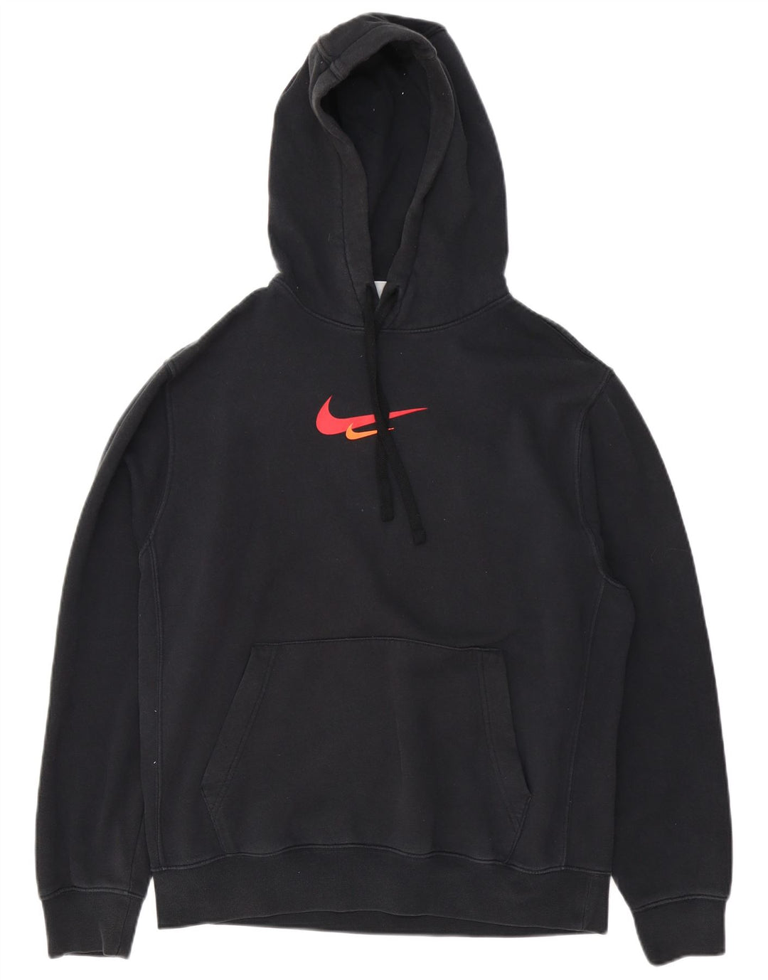 Мужской джемпер с капюшоном с рисунком Nike, средний черный, хлопковый