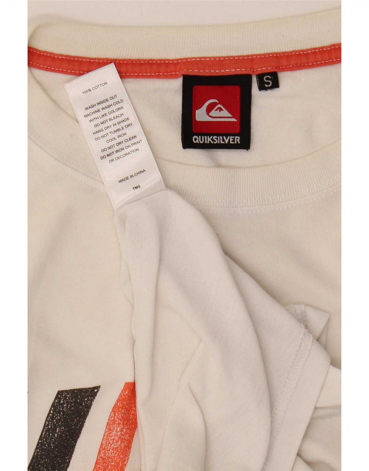 Мужская футболка Quiksilver с графическим рисунком, маленький белый хлопок