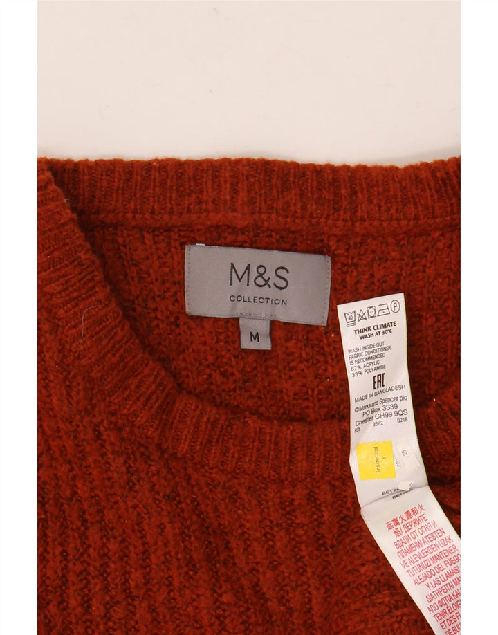 Мужской джемпер с круглым вырезом Marks & Spencer, средний бордовый акрил