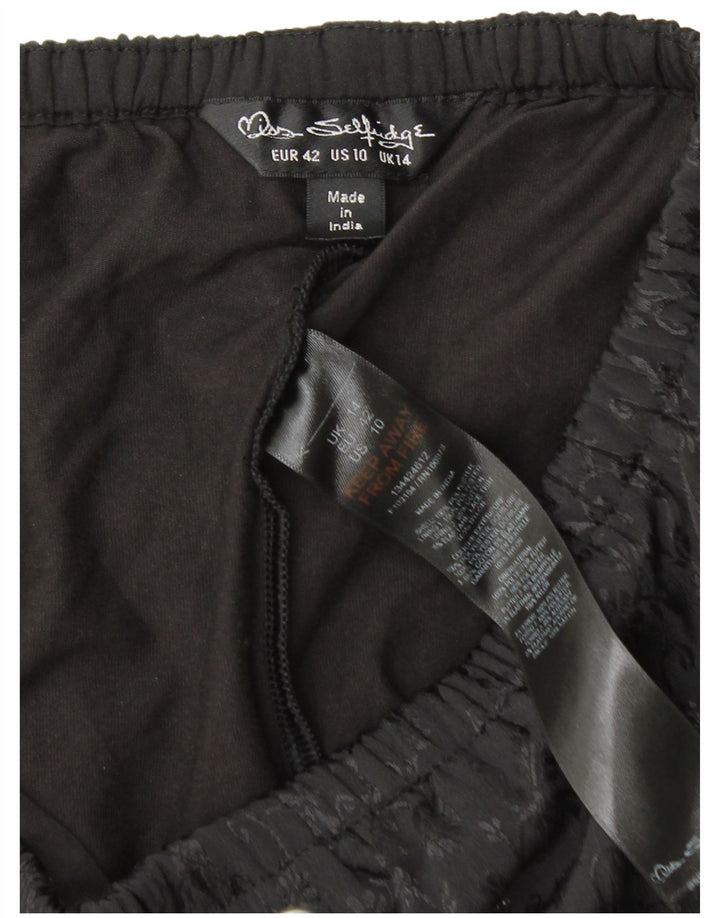 Женская юбка-шорта Miss Selfridge UK 14, большой черный полиэстер с цветочным принтом