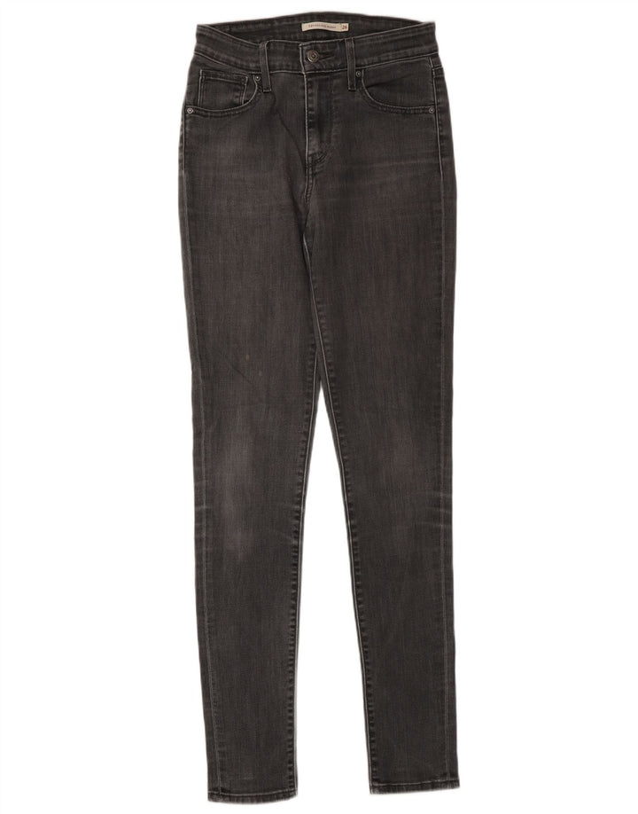 Женские джинсы скинни Levi's W26 L34 Серый хлопок