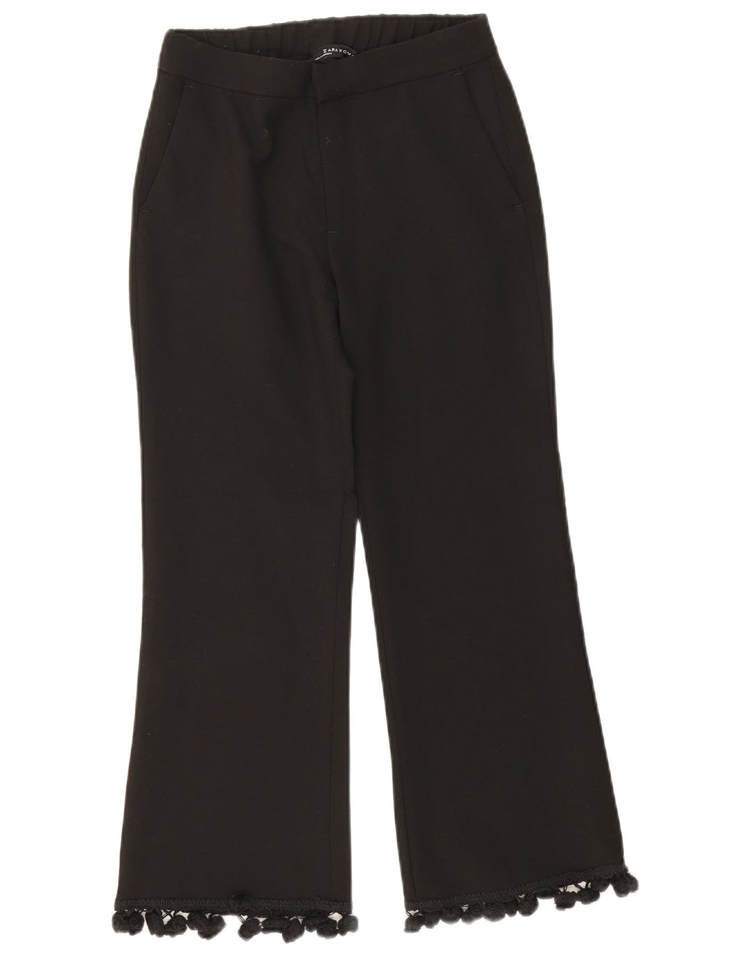 Женские укороченные брюки Zara Bootcut XS W24 L24, черный полиэстер