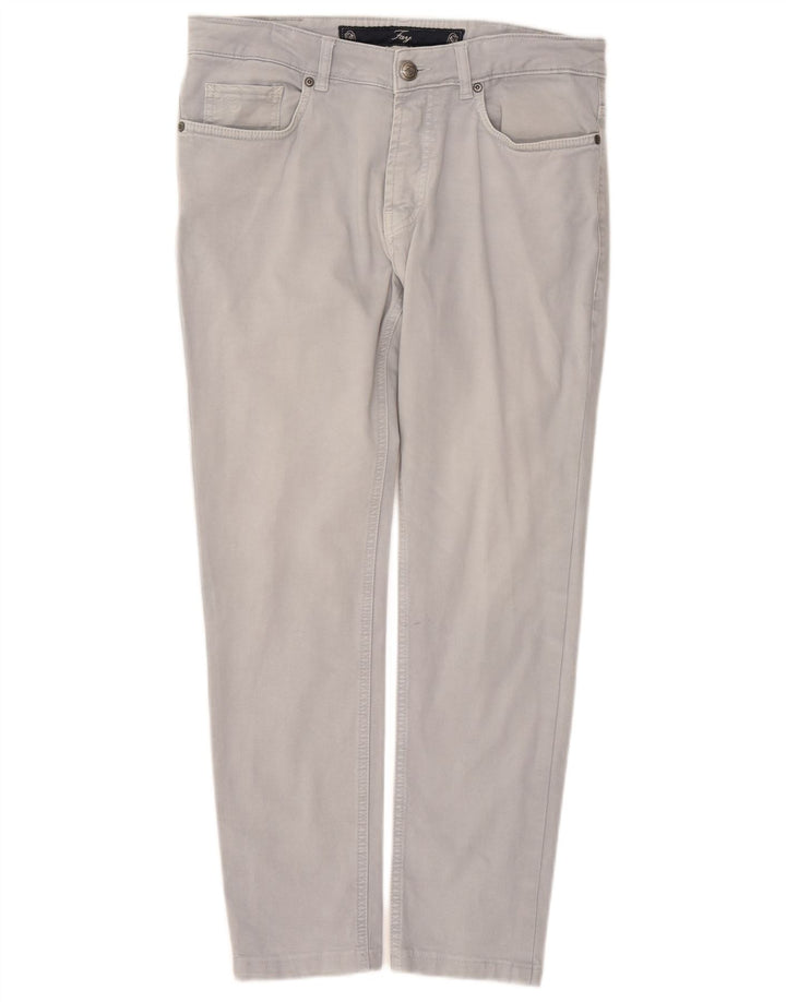 Мужские тонкие повседневные брюки FAY W32 L27, серый хлопок