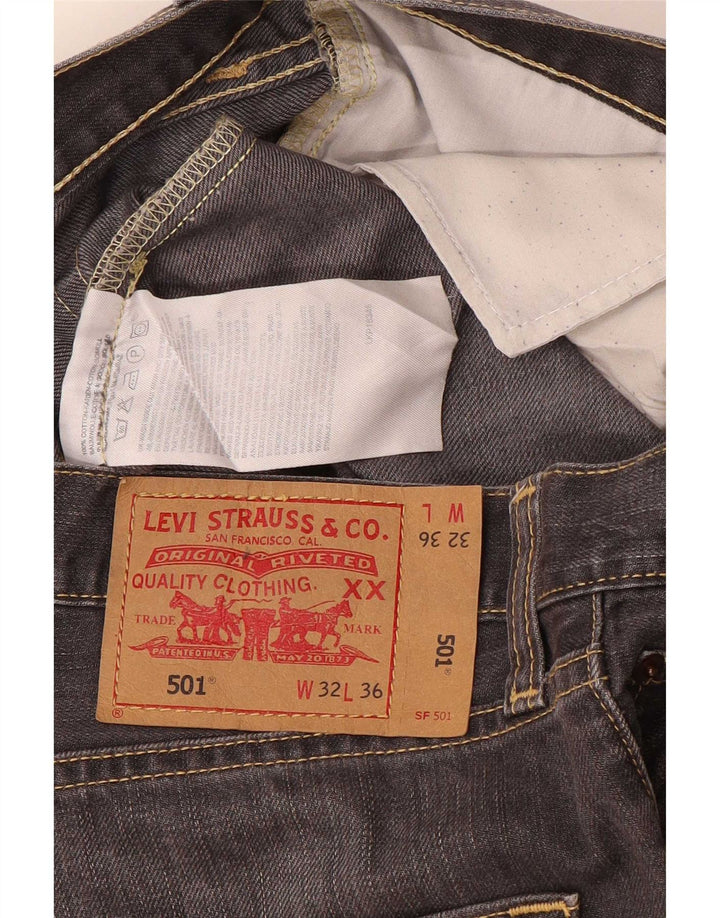Мужские прямые джинсы Levi's 501 W32 L32 серые, хлопок
