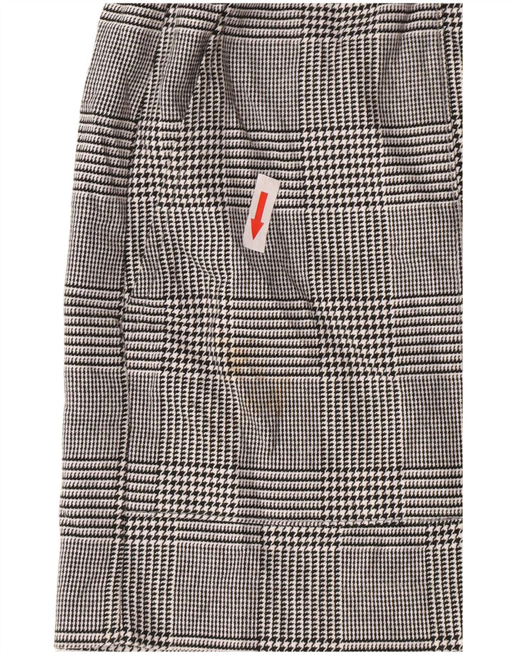 Zara Женские шорты чинос с высокой талией, большие размеры W30, серые, полиэстер с узором "гусиные лапки"
