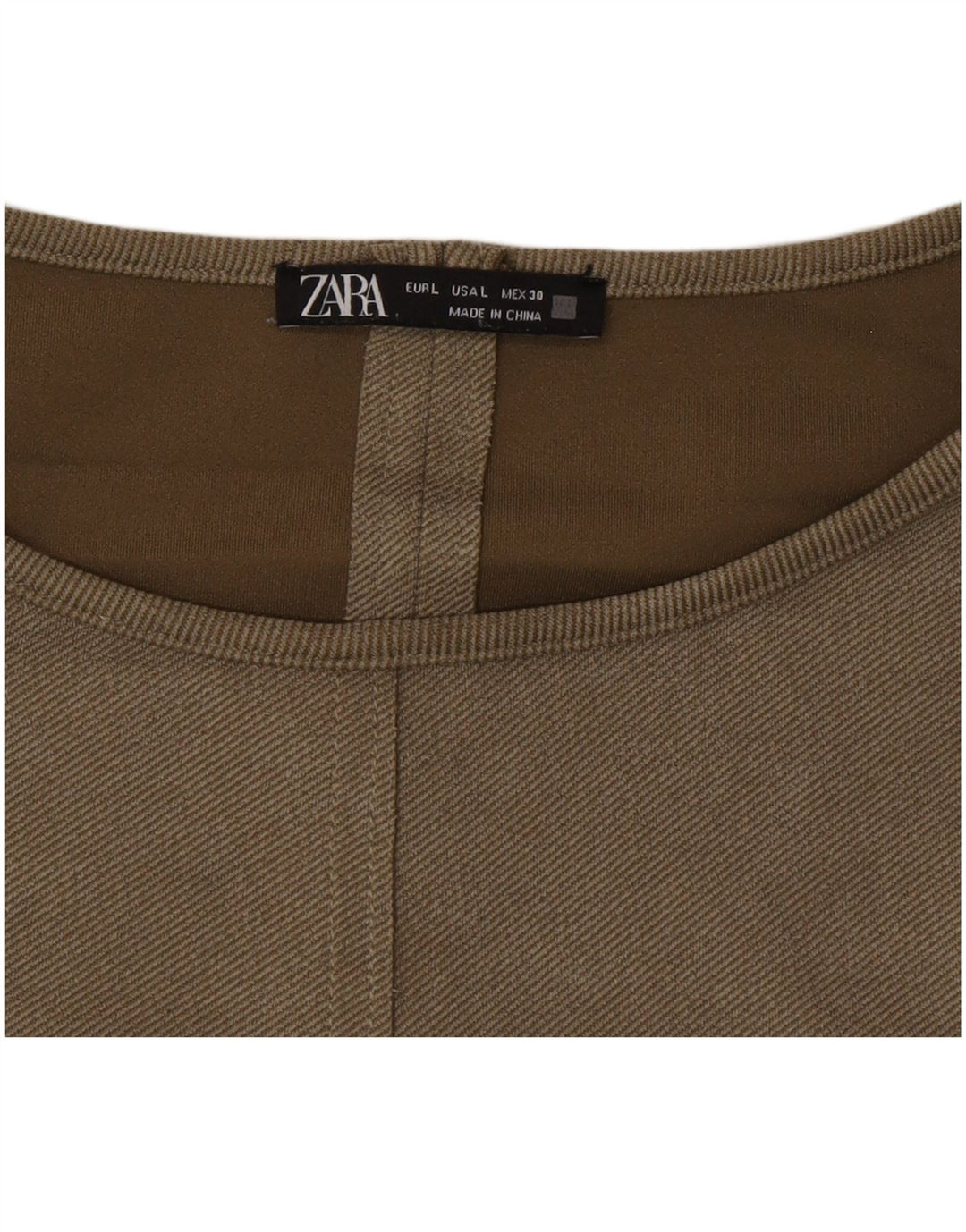 Женское платье прямого кроя Zara UK 16, цвет хаки, большой размер