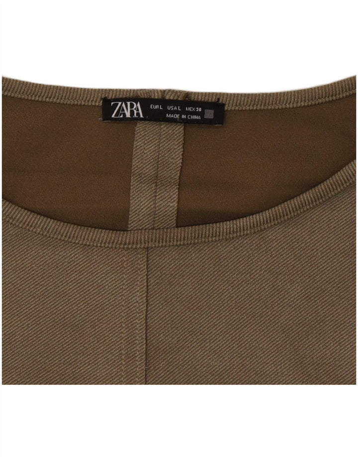 Женское платье прямого кроя Zara UK 16, цвет хаки, большой размер