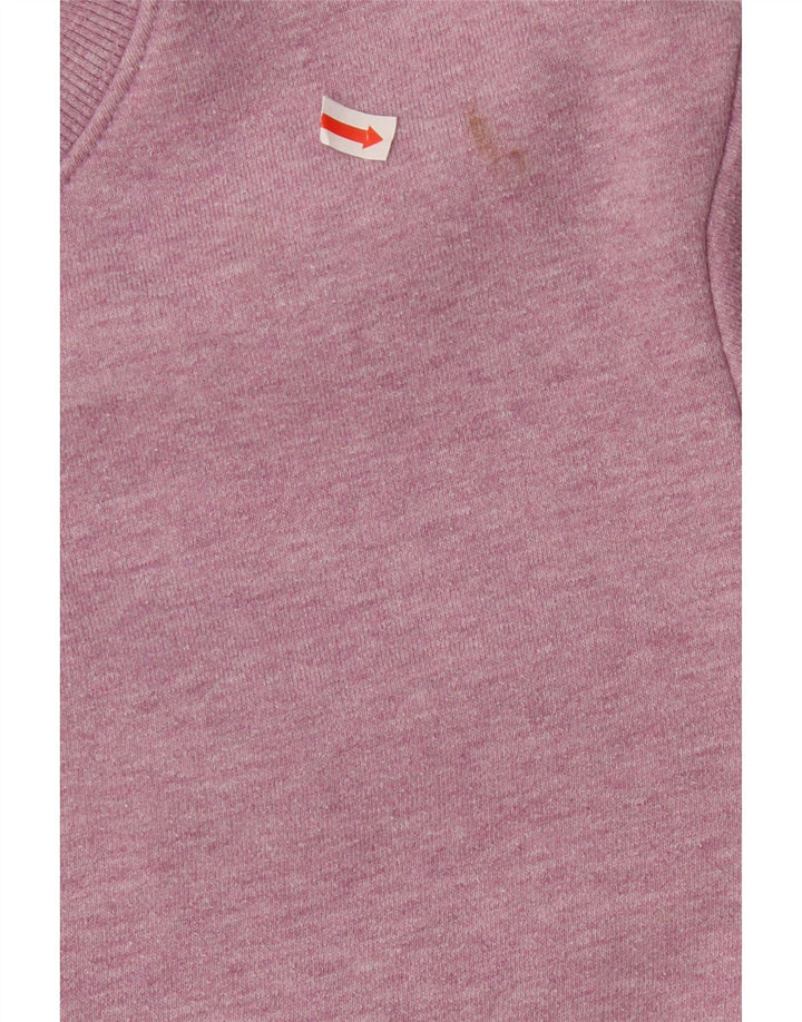 SUPERDRY Womens Oversized Sweatshirt Jumper UK 14 Large Pink Flecked Vintage Superdry and Second-Hand Superdry from Messina Hembry 