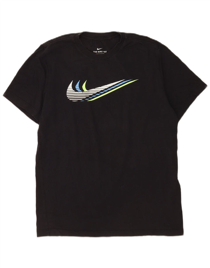 Мужская футболка с графическим рисунком Nike, средний черный хлопок