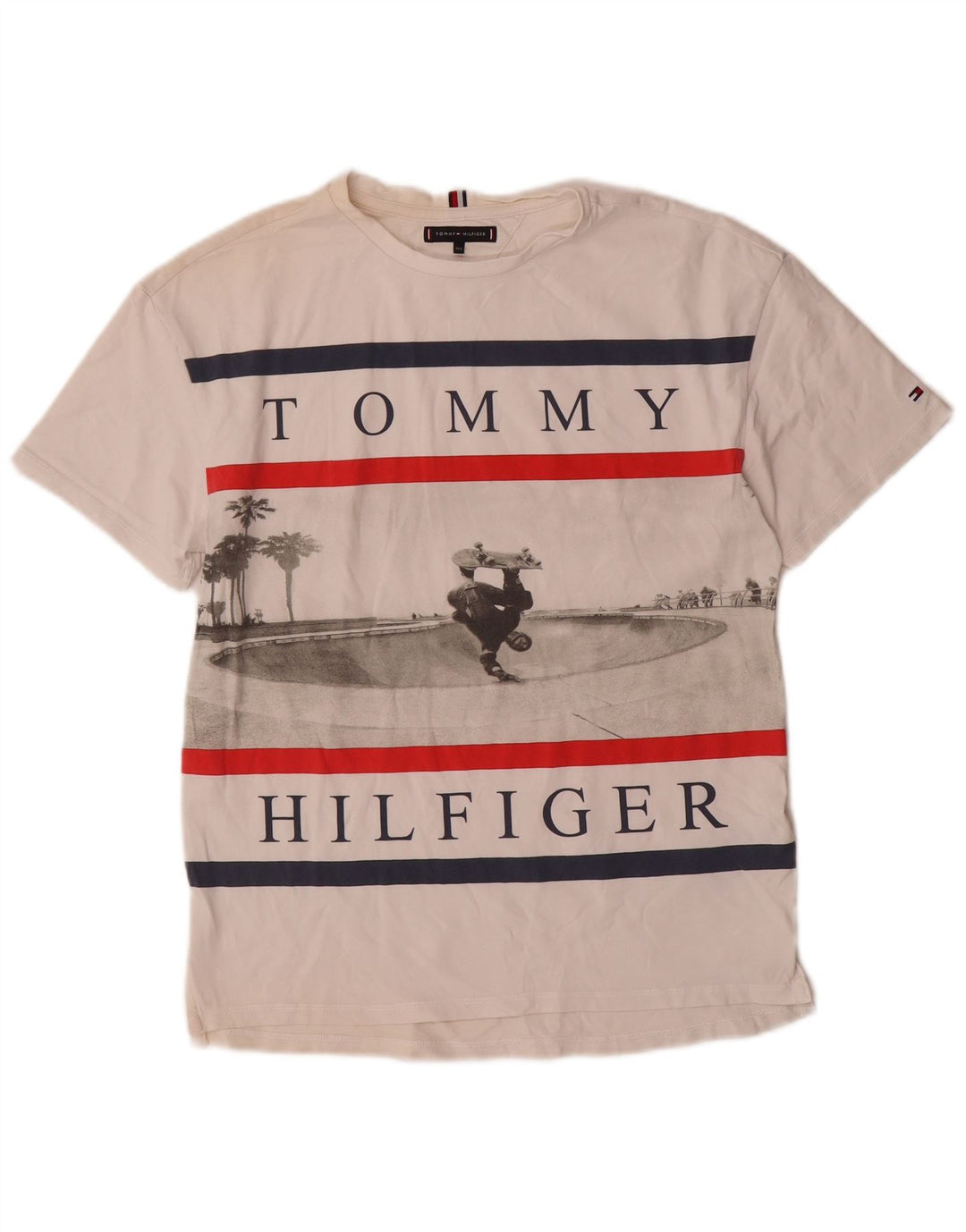 Футболка с рисунком Tommy Hilfiger для мальчиков, белый хлопковый топ на 13–14 лет