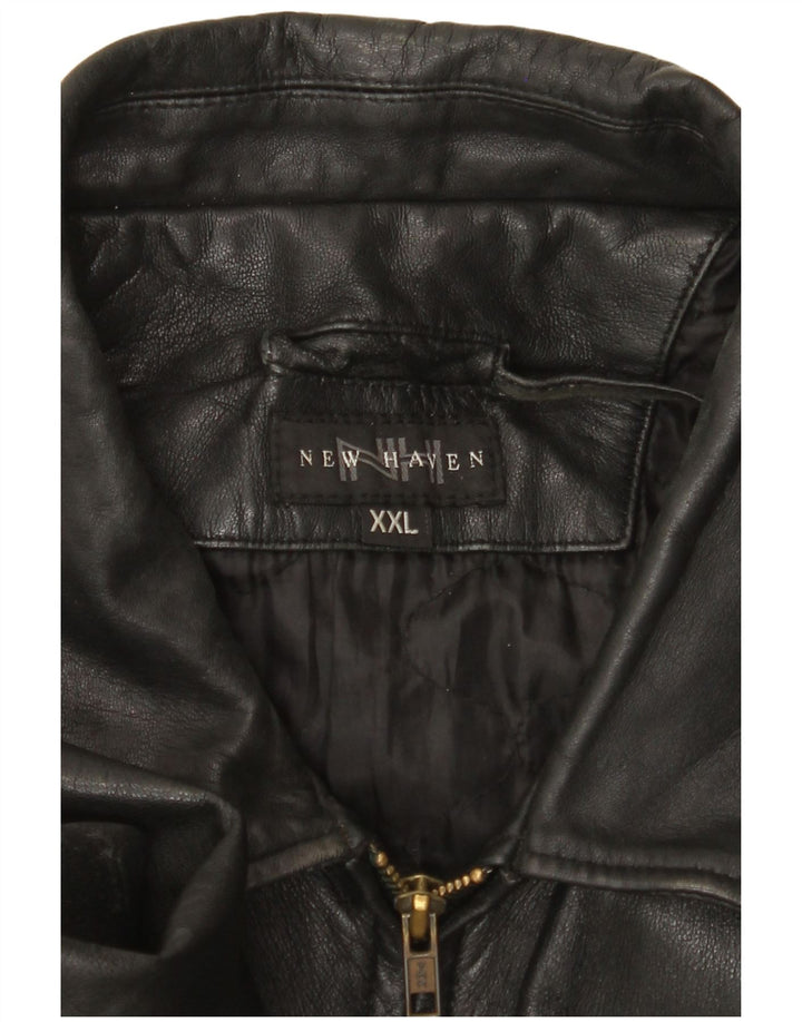 Мужская кожаная куртка VINTAGE UK 44 2XL черная