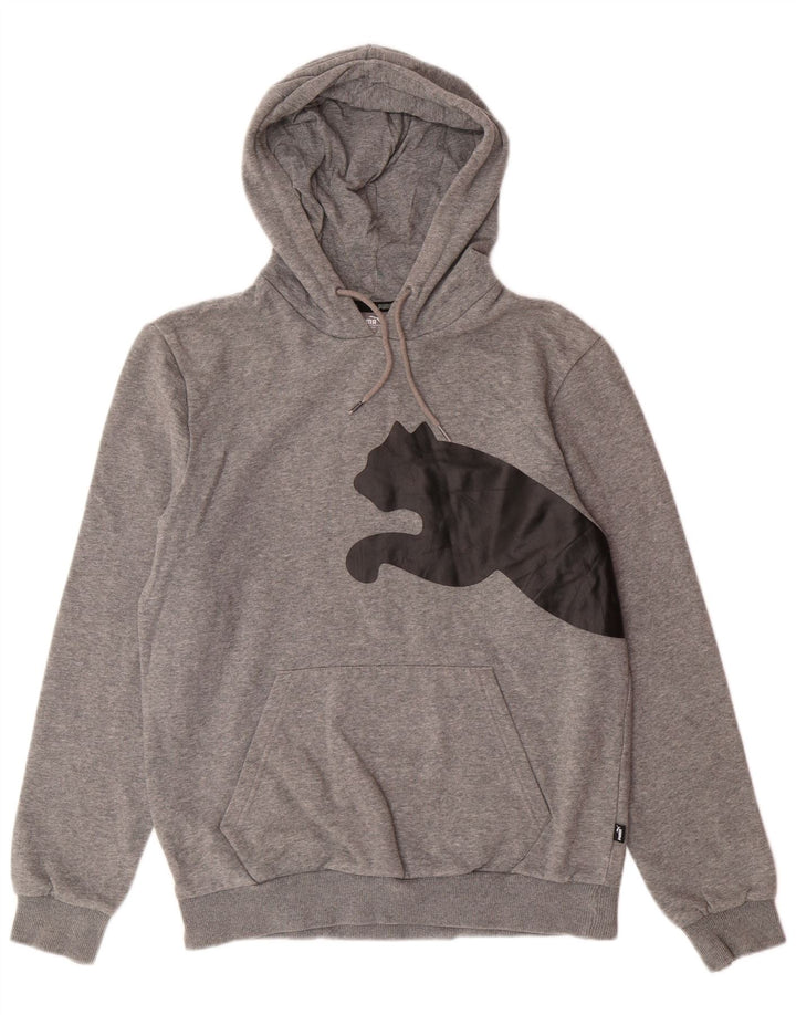 Мужской джемпер с капюшоном PUMA, маленький серый, хлопковый