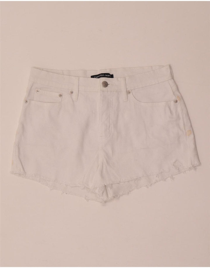 Женские джинсовые шорты Calvin Klein W28, средний белый хлопок, хлопок