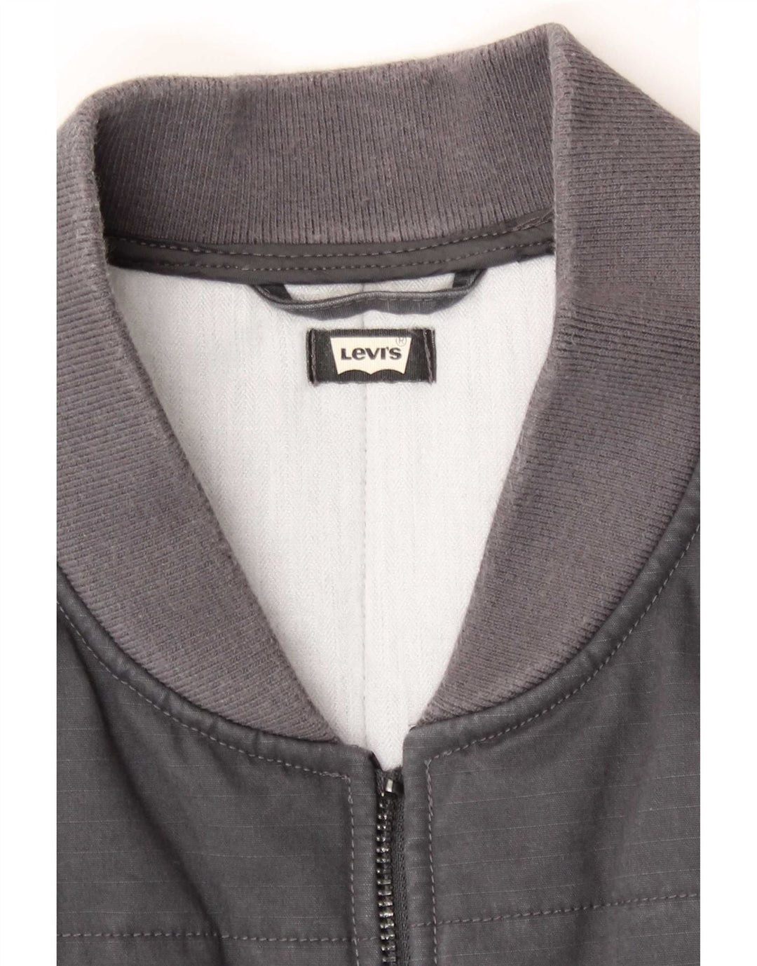 Levi's Mens Padded Bomber Jacket UK 40 Large Grey Cotton