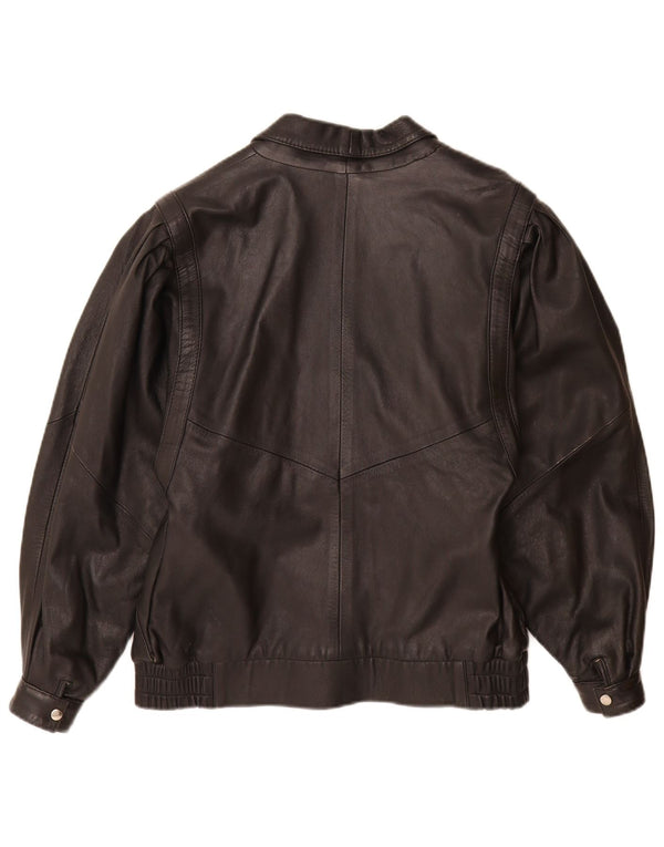 Винтажная женская кожаная куртка IT 42 Medium Black