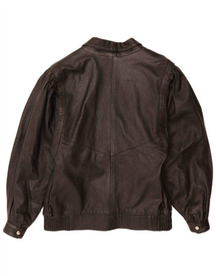 Винтажная женская кожаная куртка IT 42 Medium Black
