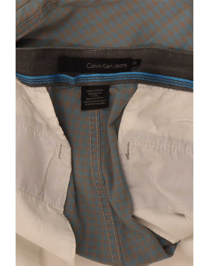 Мужские шорты-карго Calvin Klein W33, большие синие в мелкую клетку