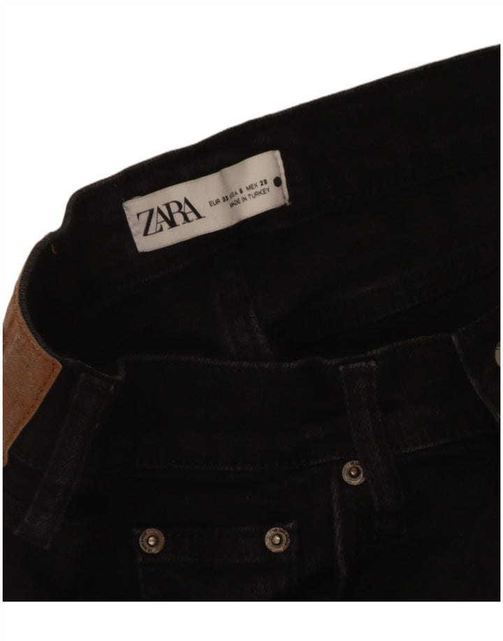 Женские прямые джинсы Zara EU 38, маленькие W28 L27, черные