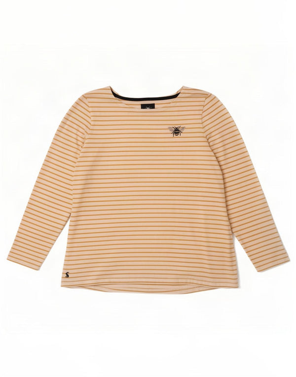 Женский топ Joules с длинным рукавом UK 18 XL, хлопок в белую полоску