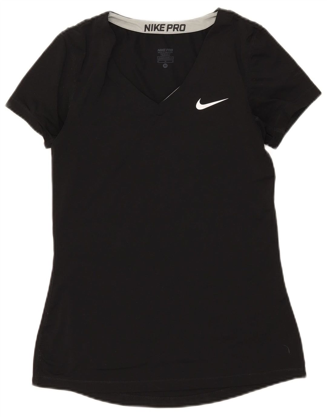 Nike Womens Dri Fit T-Shirt Top UK 12 Medium Black Polyester