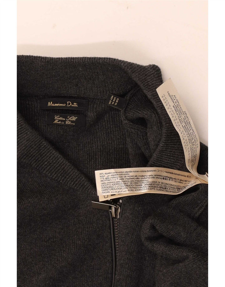 Мужской кардиган на молнии Massimo Dutti XL, серый хлопок