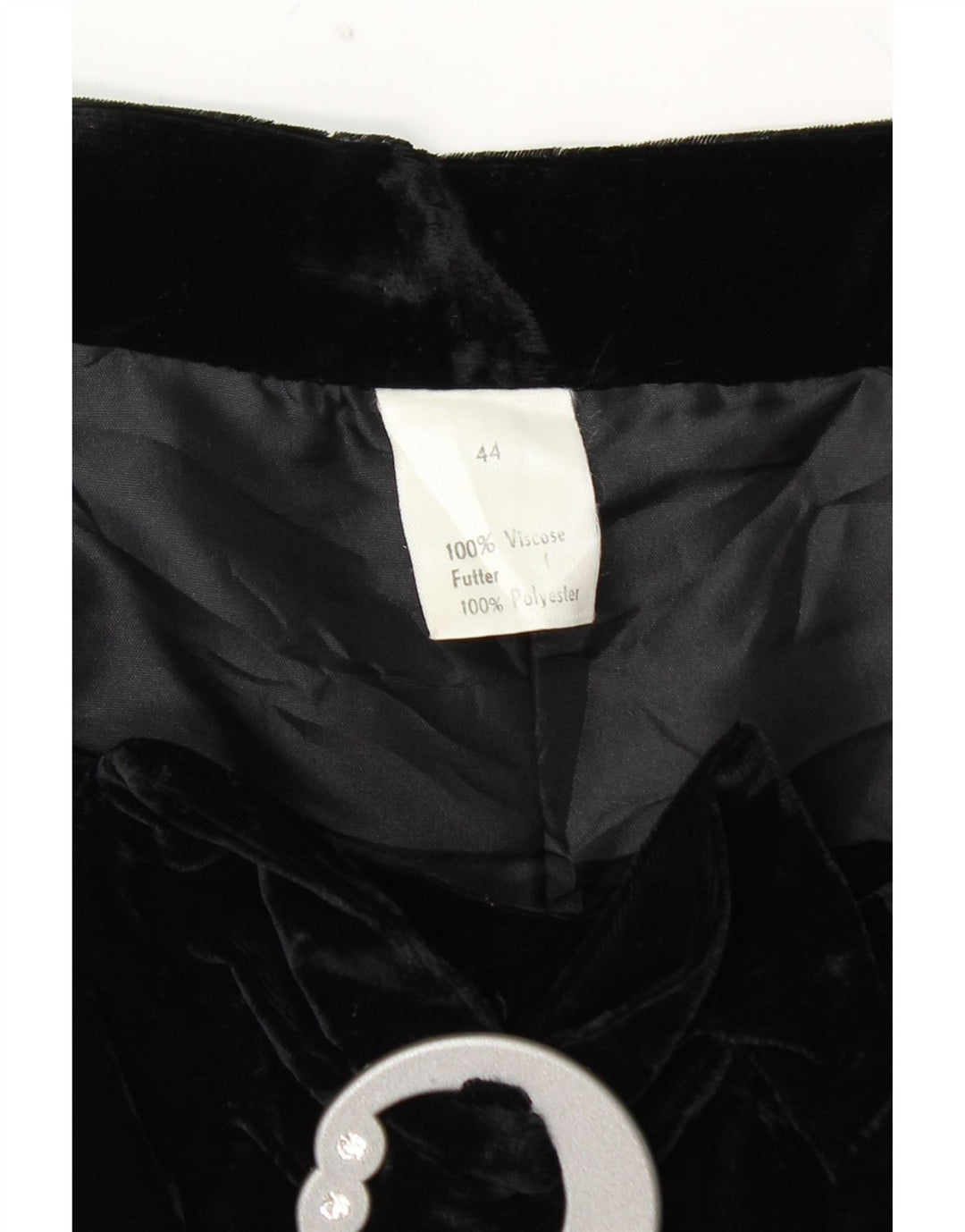 VINTAGE Женская бархатная расклешенная юбка с высокой талией IT 44 Medium W28 Черная