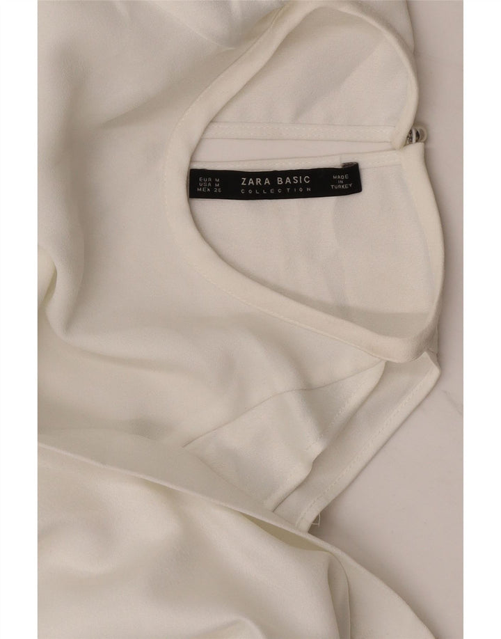 Женская блузка с открытыми плечами Zara UK 14, средний белый