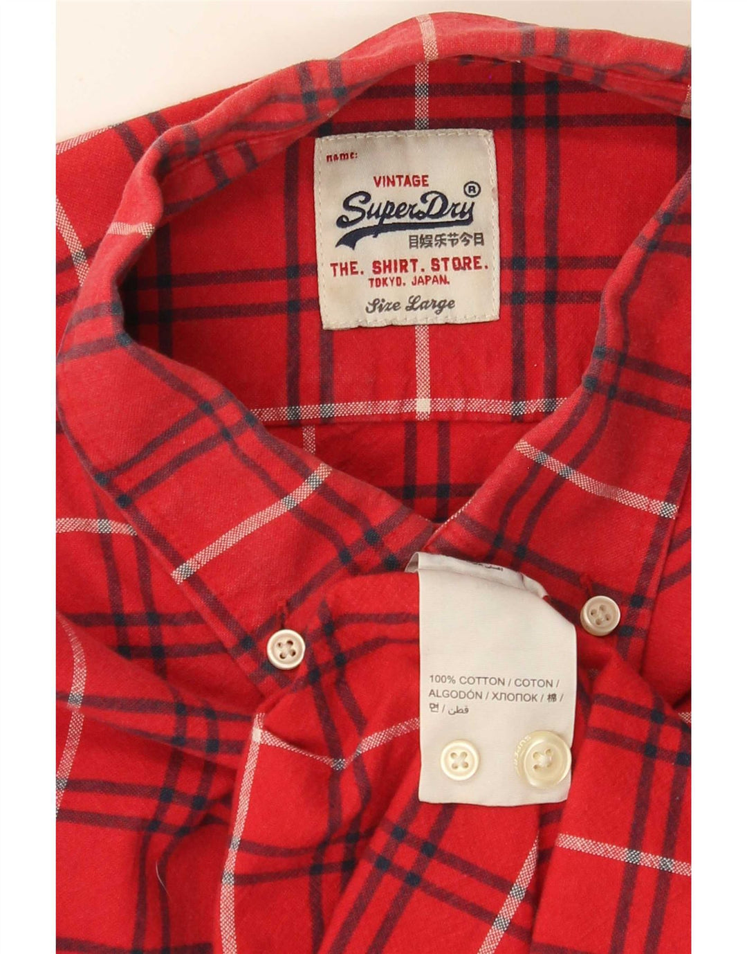 Мужская фланелевая рубашка Superdry, большая красная клетка, хлопок