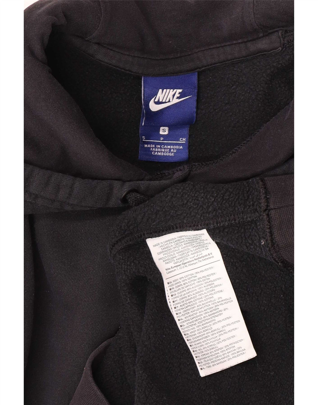 Мужской джемпер с капюшоном Nike Regular Fit, маленький черный, хлопковый