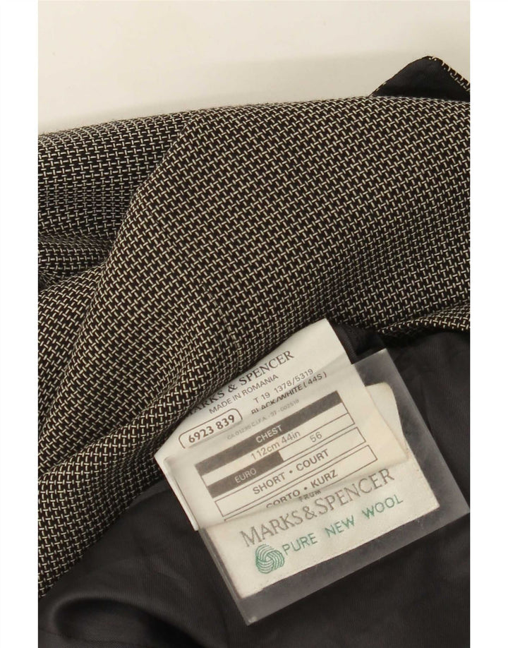 Мужской пиджак с 3 пуговицами Marks & Spencer, Великобритания, 44 XL, серый, в мелкую клетку, новая шерсть