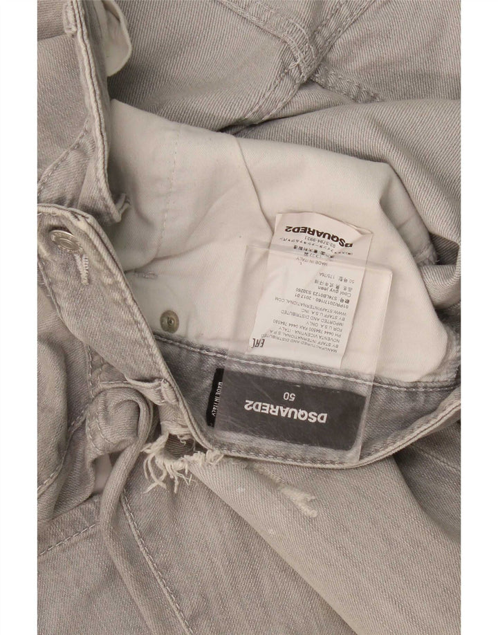 Dsquared2 Женские узкие джинсы с потертостями IT 50 XL W36 L35 Серый хлопок