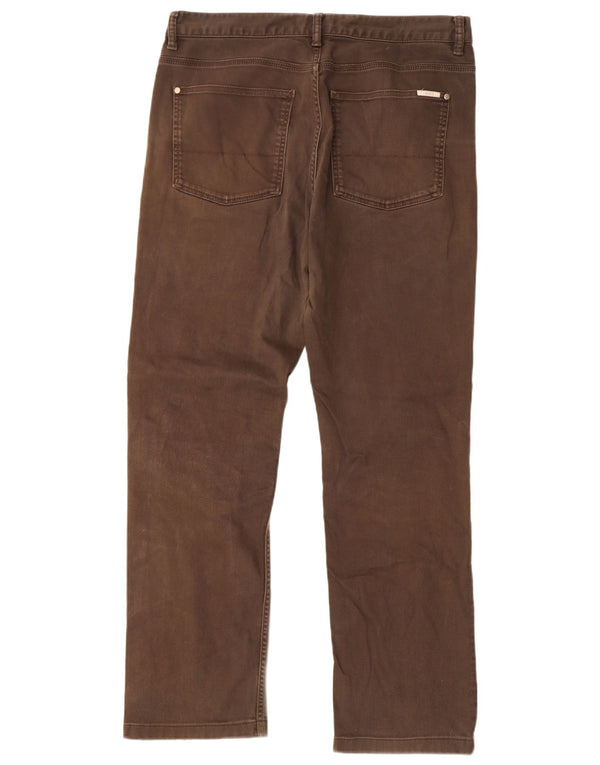 Мужские прямые повседневные брюки Aigle W36 L32, коричневые, хлопковые