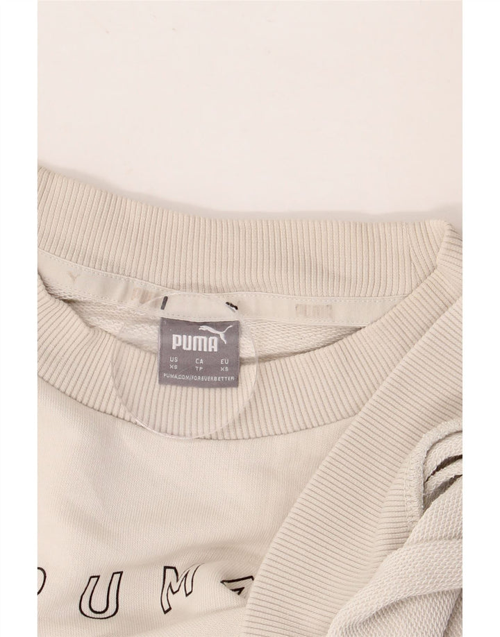 PUMA Мужской свитшот с графическим рисунком XS Белый хлопок с цветными блоками