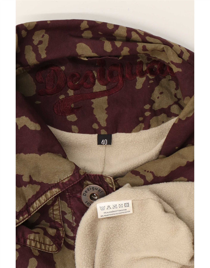 Женская ветровка Desigual с абстрактным узором EU 40, средний зеленый хлопок, хлопок