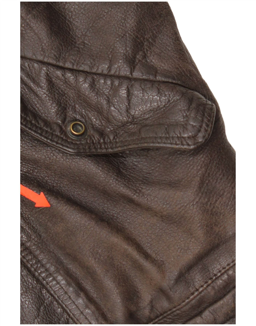 Винтажная женская укороченная кожаная куртка оверсайз IT 52 2XL Коричневая кожа