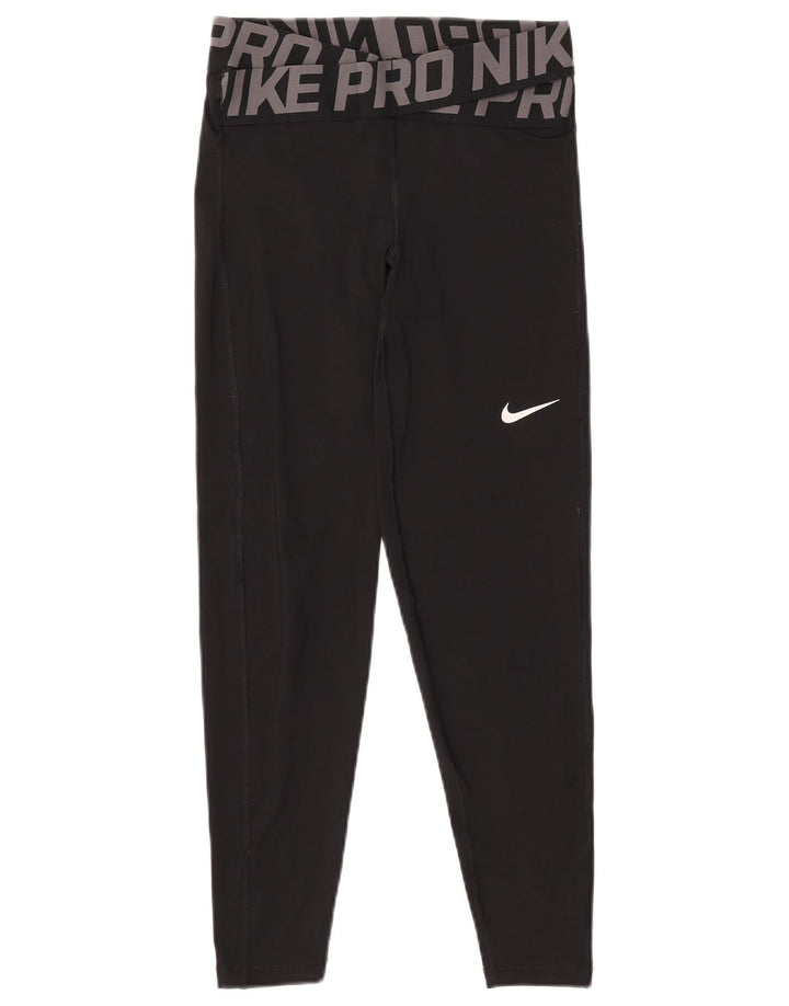 Женские леггинсы с рисунком NIKE Dri Fit UK 10, маленькие черные полиэстер