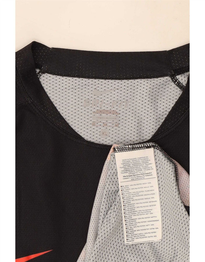 Мужская футболка с рисунком Nike Dri Fit Top XL, черный полиэстер