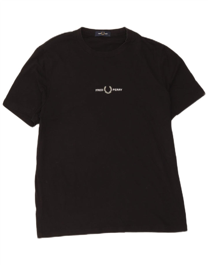 Мужская футболка Fred Perry, большой черный хлопок