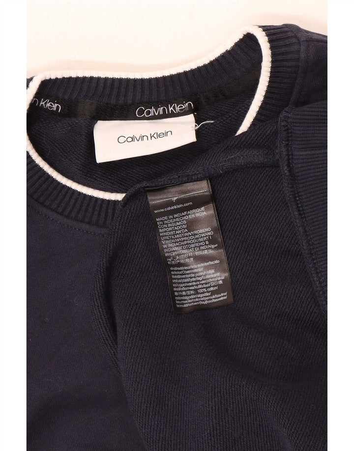Мужской свитер Calvin Klein, джемпер среднего размера, темно-синий, хлопок